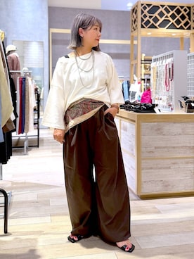 「アイテム（バンダナ/スカーフ）」を使った、ぴんさん（レディース・153cm）の夏コーディネート