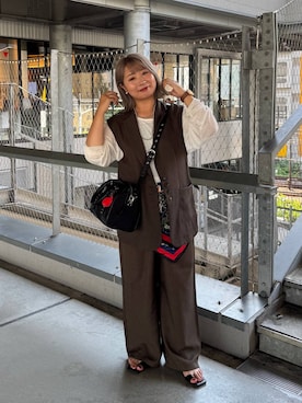「アイテム（バンダナ/スカーフ）」を使った、ぴんさん（レディース・153cm）の夏コーディネート