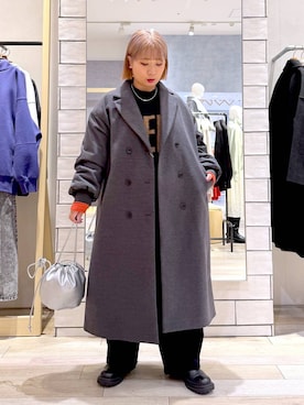 「LEPSIM（レプシィム）のアイテム（チェスターコート）」を使った、ぴんさん（レディース・153cm）の冬コーディネート