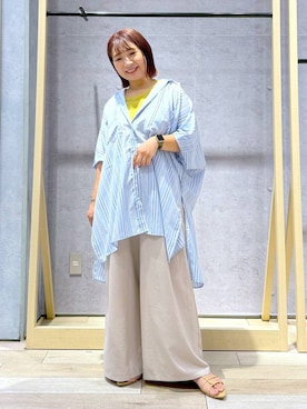「LOWRYS FARM」｜「アイテム（チュニック）」を使った、ぴんさん（レディース・153cm）の春コーディネート