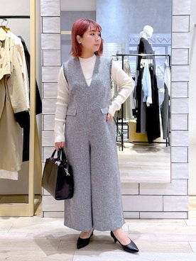 「LEPSIM（レプシィム）のフェイクレザーセンターステッチバッグ　990316（ショルダーバッグ）」を使った、ぴんさん（レディース・153cm）の冬コーディネート