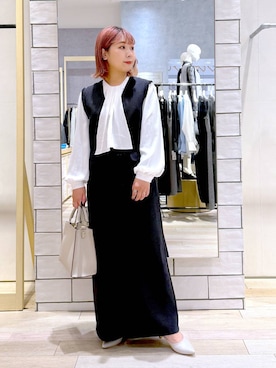 「LEPSIM（レプシィム）のフェイクレザーセンターステッチバッグ　990316（ショルダーバッグ）」を使った、ぴんさん（レディース・153cm）の冬コーディネート