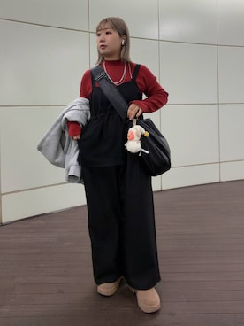 「アイテム（サロペット/オーバーオール）」を使った、ぴんさん（レディース・153cm）の秋コーディネート