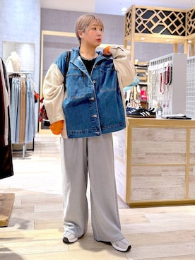 「アイテム（カバーオール）」を使った、ぴんさん（レディース・153cm）の秋コーディネート