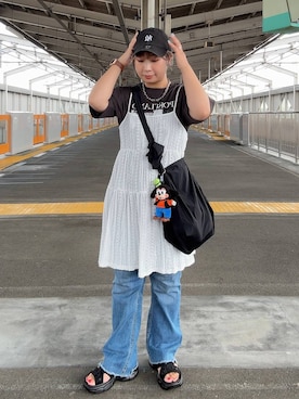 「LEPSIM（レプシィム）のアイテム」を使った、ぴんさん（レディース・153cm）の夏コーディネート