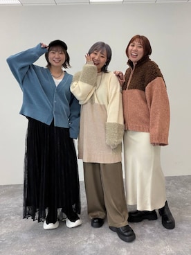 「LEPSIM（レプシィム）のストレッチサテンスカート　497324（スカート）」を使った、ぴんさん（レディース・153cm）の秋コーディネート