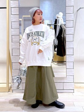 「アイテム（ニットキャップ/ビーニー、グレー系）」を使った、ぴんさん（レディース・153cm）の冬コーディネート