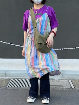 「チャックテイラー」｜「アイテム（ワンピース/ドレス）」を使った、gagaさん（レディース・158cm）の夏コーディネート
