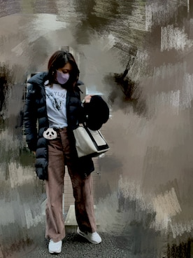「BALENCIAGA」｜「アイテム（ダウンジャケット/コート）」を使った、Ran®️Ran2🌵さん（レディース・156cm）の冬コーディネート
