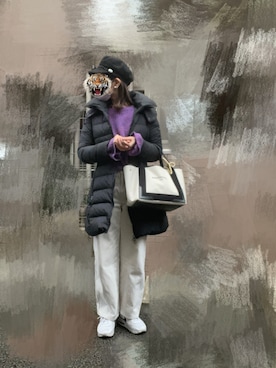 「BALENCIAGA」｜「アイテム（ダウンジャケット/コート）」を使った、Ran®️Ran2🌵さん（レディース・156cm）の冬コーディネート