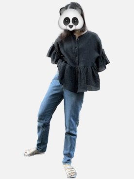 「BALENCIAGA」｜「アイテム（サンダル）」を使った、Ran®️Ran2🌵さん（レディース・156cm）の夏コーディネート
