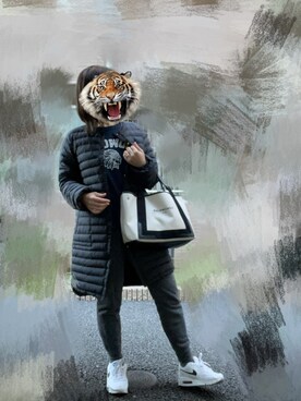 「BALENCIAGA」｜「アイテム（ダウンジャケット/コート）」を使った、Ran®️Ran2🌵さん（レディース・156cm）の秋コーディネート