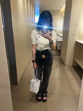 「アイテム（ポロシャツ）」を使った、あやたまさん（レディース・157cm・20代）の夏コーディネート