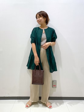 「アイテム（タンクトップ、グレー系）」を使った、あかぷくさん（レディース・160cm）の夏コーディネート