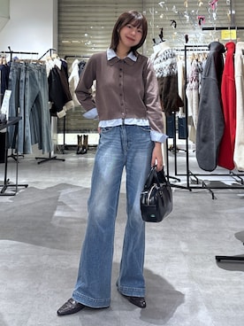 「アイテム（パンツ）」を使った、𝐑𝐈𝐎さん（レディース・163cm）の冬コーディネート