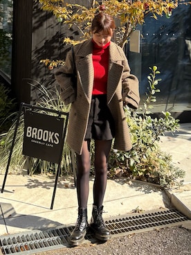 「アイテム（ピーコート）」を使った、𝐑𝐈𝐎さん（レディース・163cm）の秋コーディネート