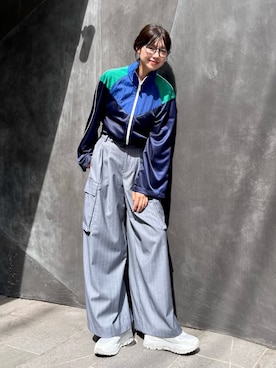 「FREE'S MART（フリーズマート）のアイテム（ナイロンジャケット）」を使った、𝐑𝐈𝐎さん（レディース・163cm）の秋コーディネート