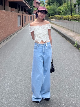 「FREE'S MART（フリーズマート）のアイテム」を使った、𝐑𝐈𝐎さん（レディース・163cm）の夏コーディネート
