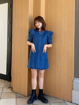 「ミニワンピ」｜𝐑𝐈𝐎さん（レディース・163cm）の夏コーディネート