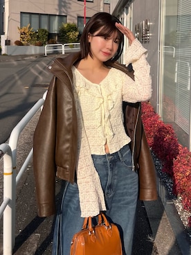 「FREE'S MART（フリーズマート）のアイテム（ブルゾン）」を使った、𝐑𝐈𝐎さん（レディース・163cm）の冬コーディネート