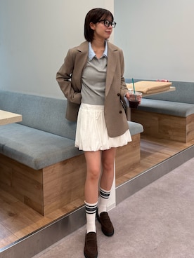 「アイテム（テーラードジャケット）」を使った、𝐑𝐈𝐎さん（レディース・163cm）の夏コーディネート