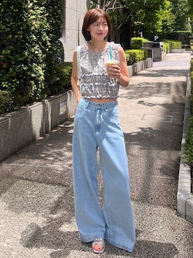 「FREE'S MART（フリーズマート）のアイテム」を使った、𝐑𝐈𝐎さん（骨格ストレート・レディース・163cm）の夏コーディネート
