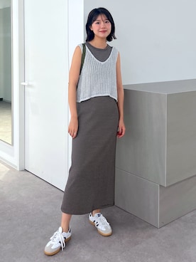 「アイテム（ベスト、シルバー系）」を使った、𝐑𝐈𝐎さん（レディース・163cm）の夏コーディネート