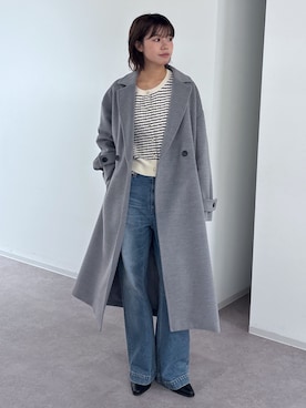 「アイテム（チェスターコート）」を使った、𝐑𝐈𝐎さん（レディース・163cm）の秋コーディネート
