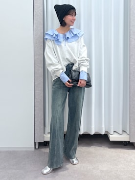 「FREE'S MART（フリーズマート）のアイテム（スウェット）」を使った、𝐑𝐈𝐎さん（レディース・163cm）の冬コーディネート