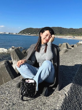 「KBF（ケイビーエフ）のアイテム（ハンチング/ベレー帽）」を使った、𝐑𝐈𝐎さん（レディース・163cm）の秋コーディネート