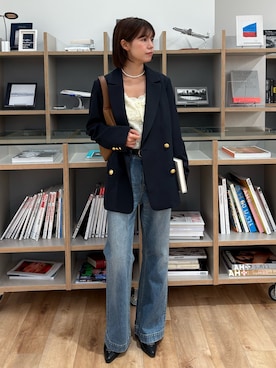 「アイテム（テーラードジャケット）」を使った、𝐑𝐈𝐎さん（レディース・163cm）の夏コーディネート