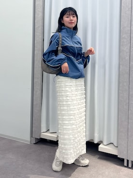 「FREE'S MART（フリーズマート）のアイテム（ナイロンジャケット）」を使った、𝐑𝐈𝐎さん（レディース・163cm）の冬コーディネート