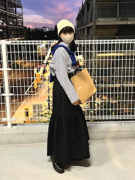 「UNIQLO（ユニクロ）のアイテム（帽子）」を使った、𝐑𝐈𝐎さん（レディース・163cm）の秋コーディネート