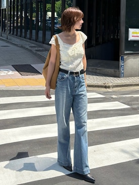「アイテム（Tシャツ/カットソー）」を使った、𝐑𝐈𝐎さん（レディース・163cm）の夏コーディネート