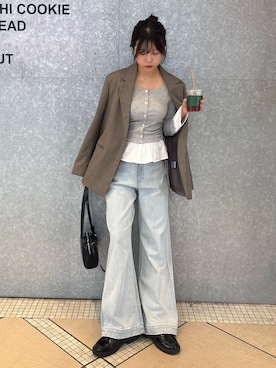 「FREE'S MART（フリーズマート）のアイテム（パンツ）」を使った、𝐑𝐈𝐎さん（レディース・163cm）の春コーディネート