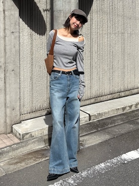 「アイテム（パンツ）」を使った、𝐑𝐈𝐎さん（レディース・163cm）の秋コーディネート