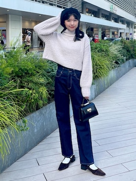 「秋冬」｜「アイテム（ハンチング/ベレー帽）」を使った、𝐑𝐈𝐎さん（レディース・163cm）の秋コーディネート