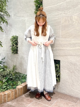 「春カラー」｜「アイテム（スカート）」を使った、Misaki Makiさん（レディース・149cm）の春コーディネート