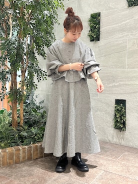 「スタッフセンバツ」｜「アイテム（ノーカラージャケット）」を使った、Misaki Makiさん（レディース・149cm）の秋コーディネート