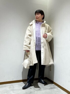 「アイテム（モッズコート）」を使った、川添（kawazoe）さん（レディース・158cm）の冬コーディネート