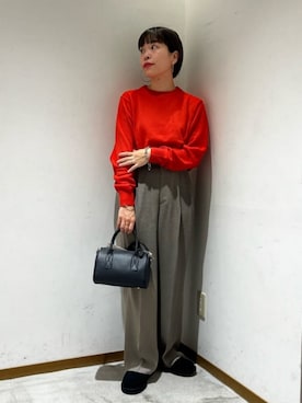 「BEAUTY&YOUTH UNITED ARROWS（ビューティーアンドユースユナイテッドアローズ）のアイテム（ボストンバッグ）」を使った、川添（kawazoe）さん（レディース・158cm）の秋コーディネート