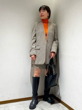 ミックスツイードカラーレスジャケット ミックスツイード カラーレス ジャケットを使った人気ファッション