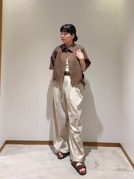 川添(kawazoe)さん(レディース・158cm)の夏コーディネート