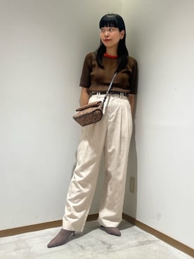 「BEAUTY&YOUTH UNITED ARROWS（ビューティーアンドユースユナイテッドアローズ）のアイテム（サンダル）」を使った、川添（kawazoe）さん（レディース・158cm）の秋コーディネート