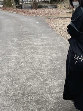 「Yohji Yamamoto（ヨウジヤマモト）のアイテム（バッグ）」を使った、cqtllさん（レディース・154cm）の秋コーディネート