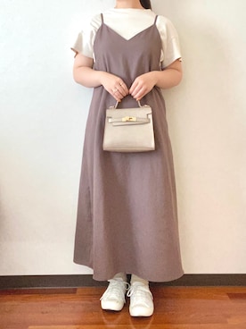 「GU（ジーユー）のクリーンキャンバススニーカー（スニーカー）」を使った、ゆずさん（レディース・152cm）の夏コーディネート