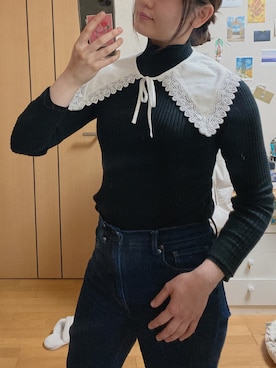 「MERCURYDUO（マーキュリーデュオ）のアイテム（ニット/セーター）」を使った、しーーーたさん（レディース・166cm）の春コーディネート