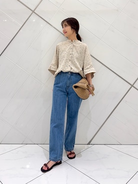 「リネン」｜井上　裕美さん（レディース・158cm）の春コーディネート