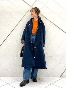 「アーバンリサーチドアーズ」｜「アイテム（ミリタリージャケット）」を使った、井上　裕美さん（レディース・158cm）の秋コーディネート