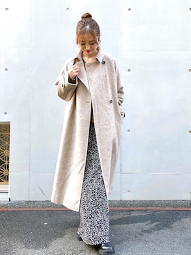 「URBAN RESEARCH（アーバンリサーチ）のアイテム（ステンカラーコート）」を使った、イノウエ ユミさん（レディース・158cm）の秋コーディネート